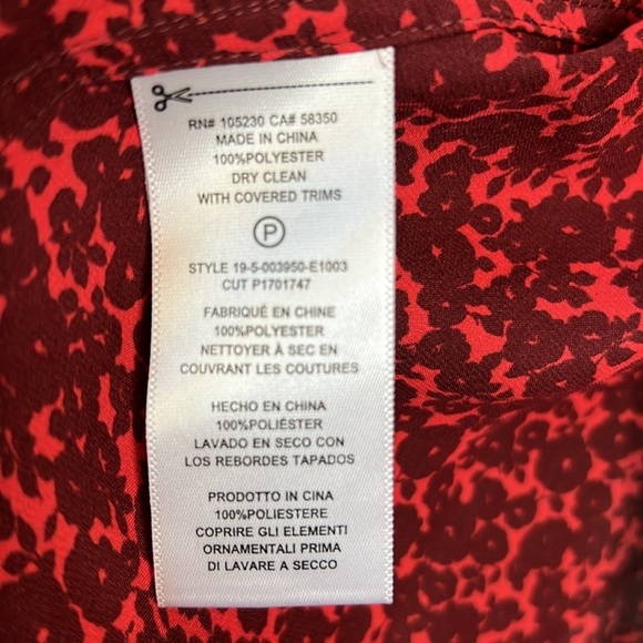 Equipment Huntley Floral Burgundy Red Long Sleeve Button Down Top Size S - Picture 7 of 11